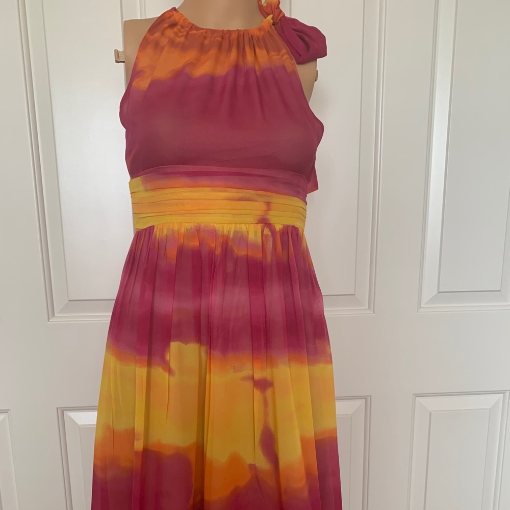 Express hot pink,yellow& orange dress. Size 2